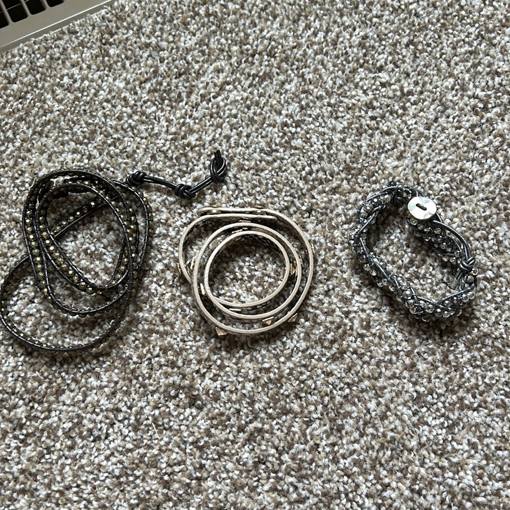 3 Premier Designs Wrap Bracelets- good condition